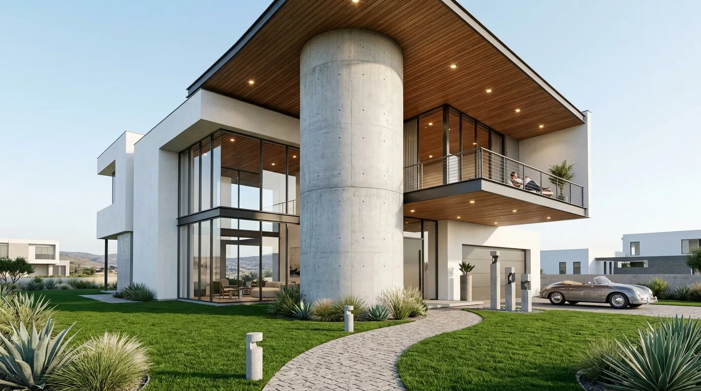 Tanda Cylindrical Signature Villa Elevation